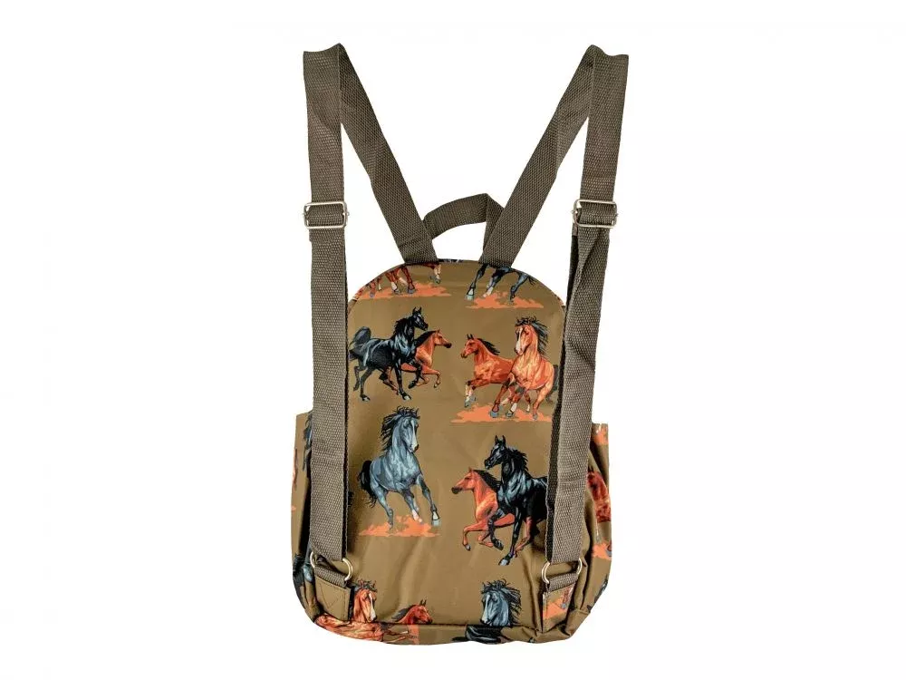 12" Backpack with running horses design