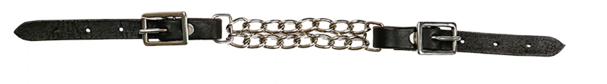 #1328: Showman  Fully adjustable end double chain leather curb chain