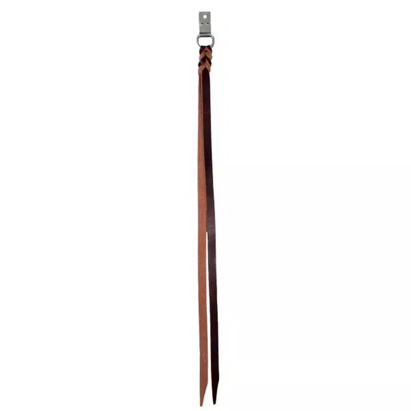 #175167: Complete Leather saddle string with saddle dee and clip