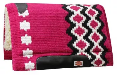 #6201: Showman™ 36" x 34" 100% Wool Top Cutter Style Saddle Pad with Kodel Fleece Bottom