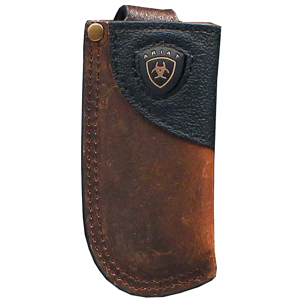 Ariat Leather Overlay Logo Brown Knife Sheath