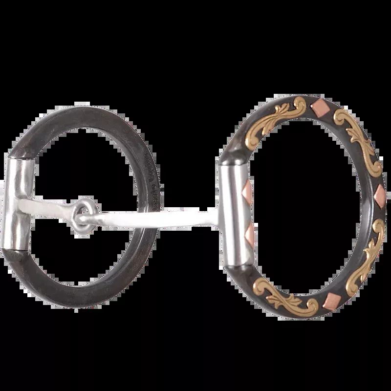 *Cervi Diamond Dee Ring Floral Square Snaffle