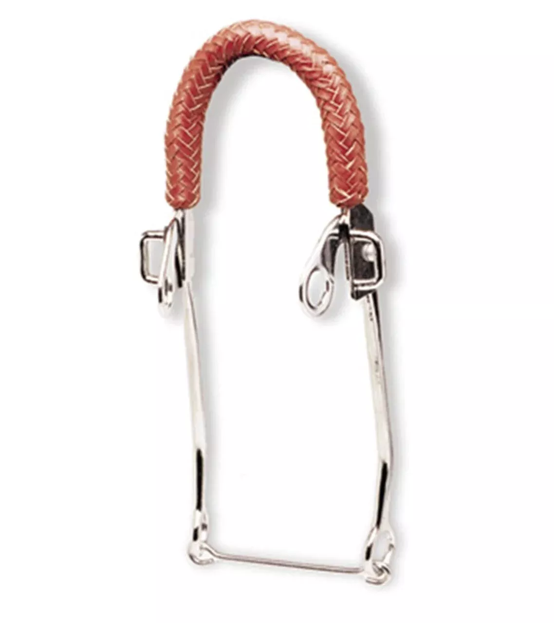 Chrome Plated Braided Leather Hackamore Bit