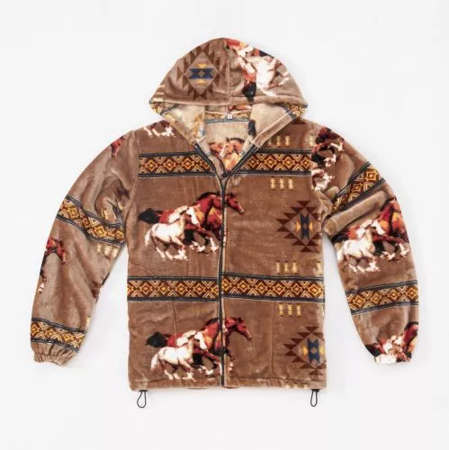 Running Horse Aztec Silk Touch Zip Up Jacket