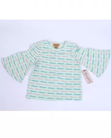 Wrangler Girls' 3/4 Bell Sleeve Top